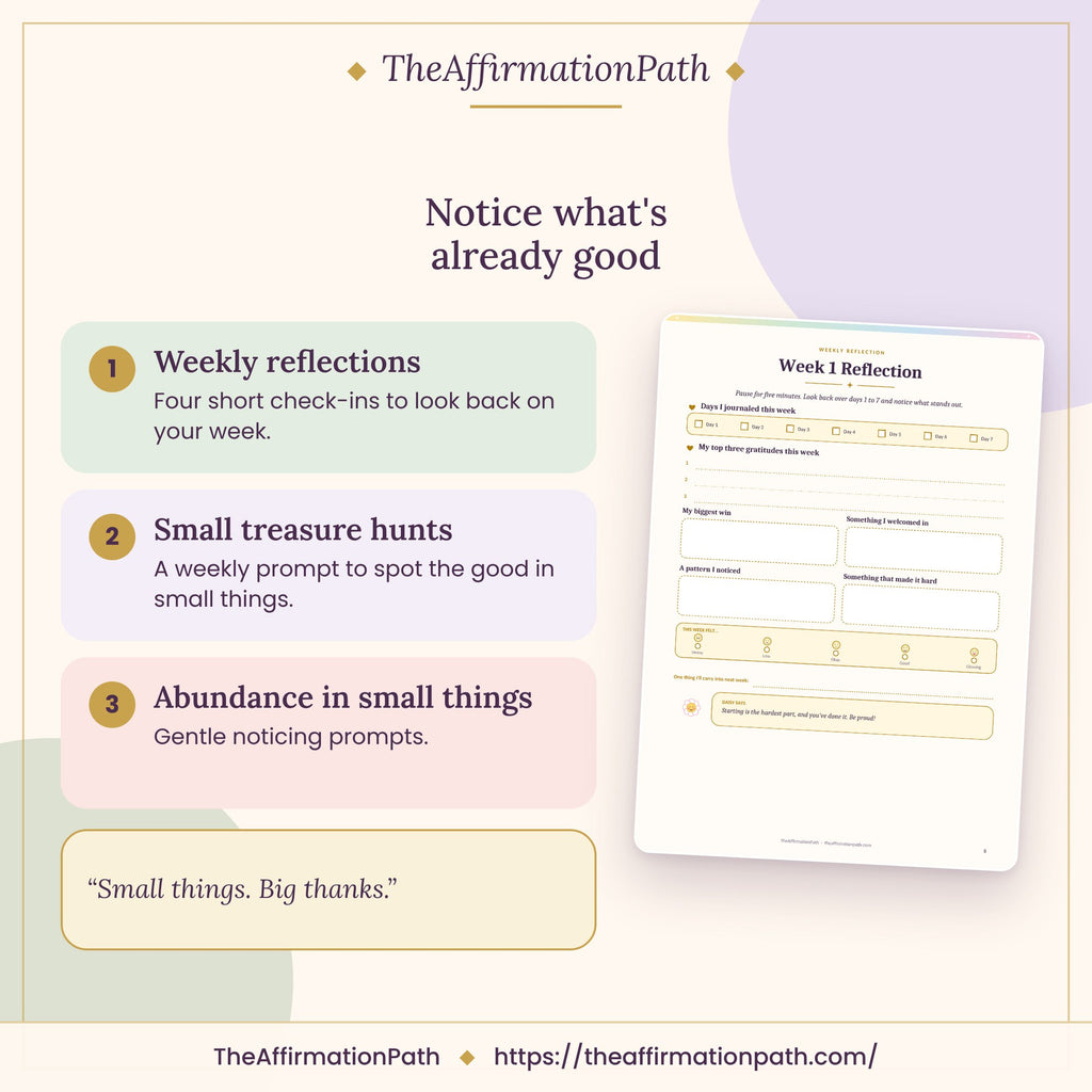 30-Day Gratitude & Abundance Journal: Notice what's already good, with a sample page
