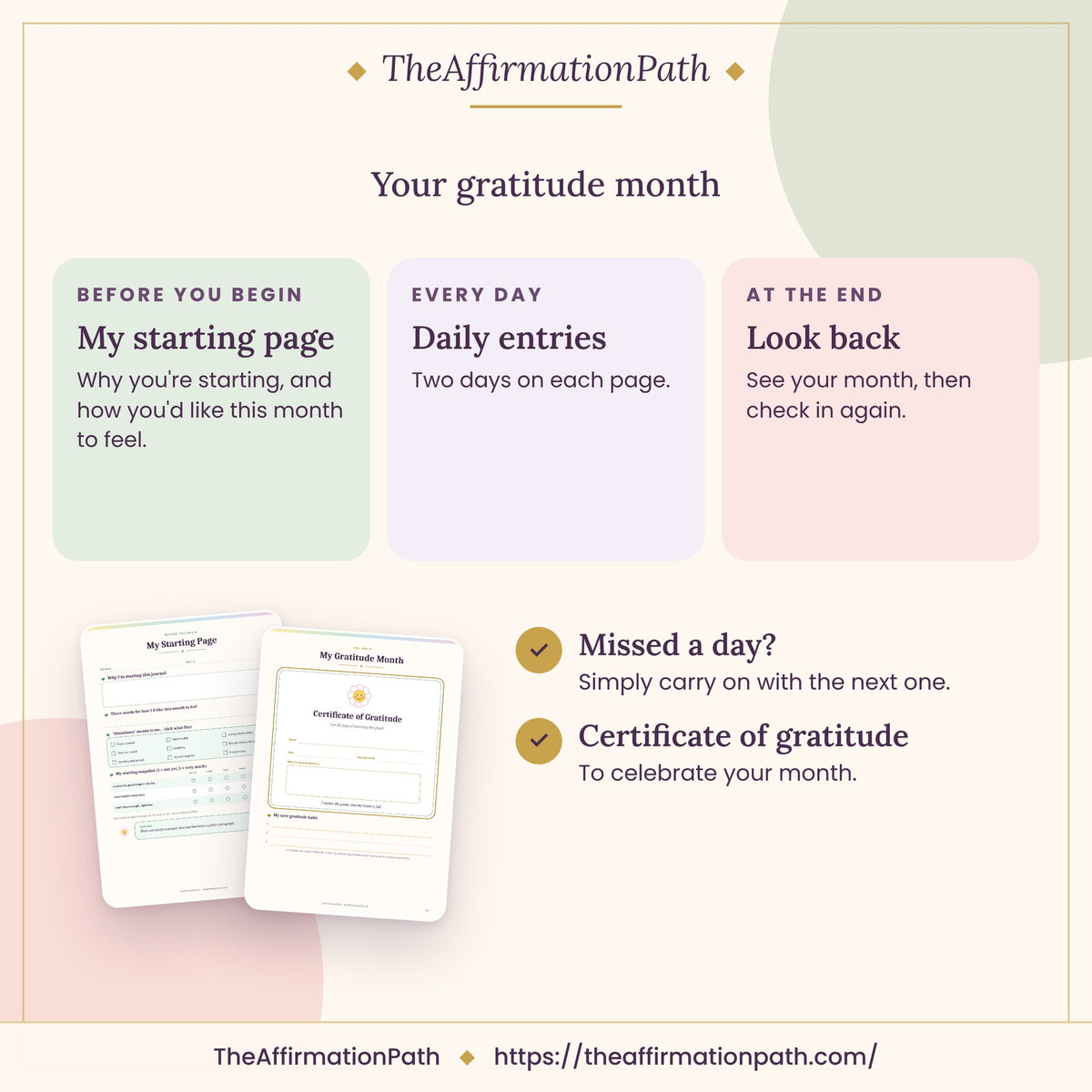 30-Day Gratitude & Abundance Journal: Your gratitude month, with sample pages