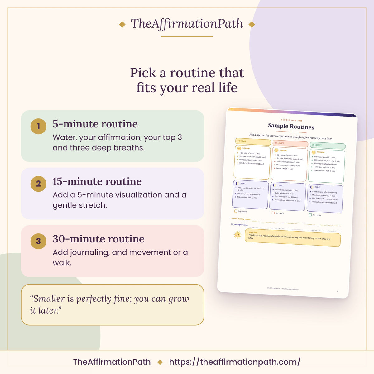 90-Day Routine Tracker: Pick a routine that fits your real life, with a sample page