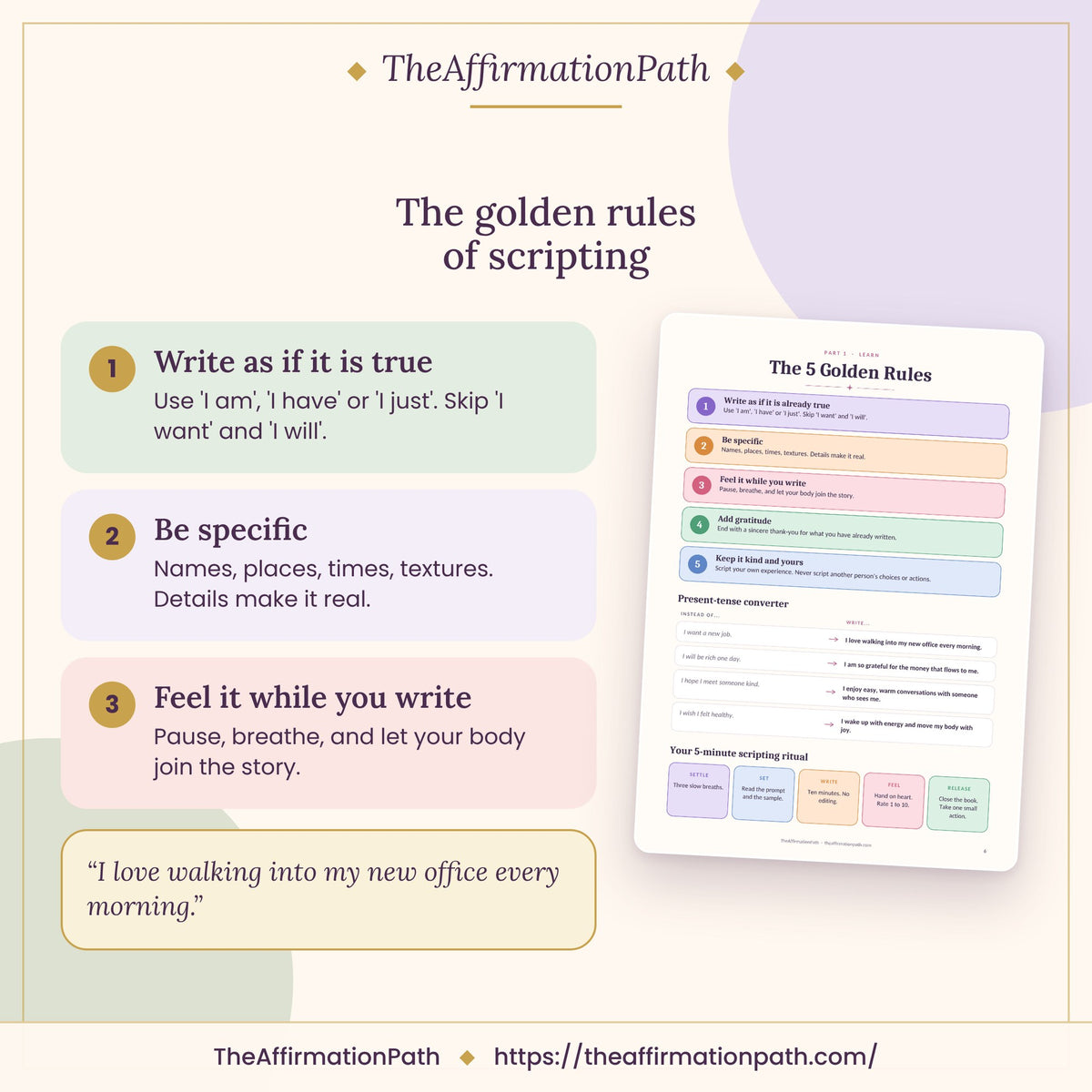 Law of Attraction Scripting Workbook: The golden rules of scripting, with a sample page