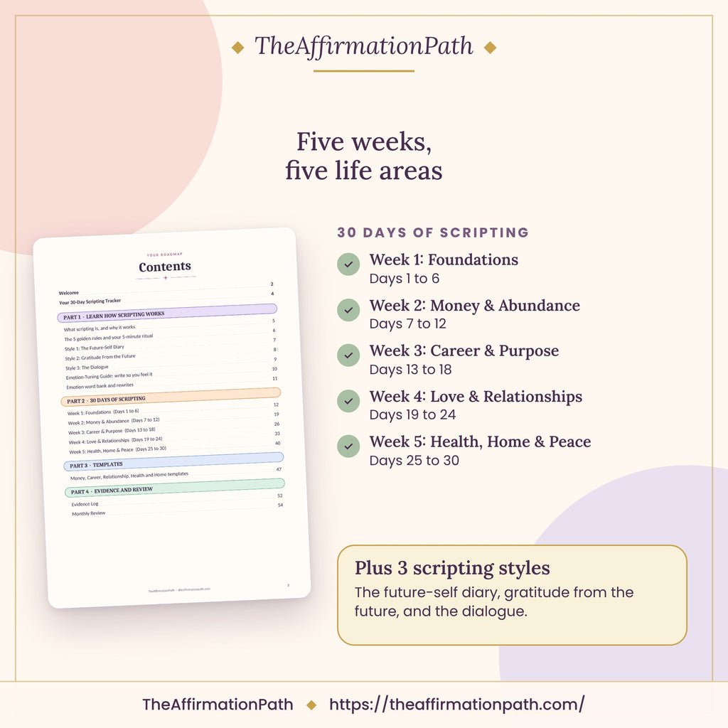 Inside the Law of Attraction Scripting Workbook: Five weeks, five life areas