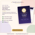 Moon Ritual Planner 2027 printable PDF cover: 13 New Moon pages, 13 Full Moon pages, 2027 moon calendar and fillable PDF