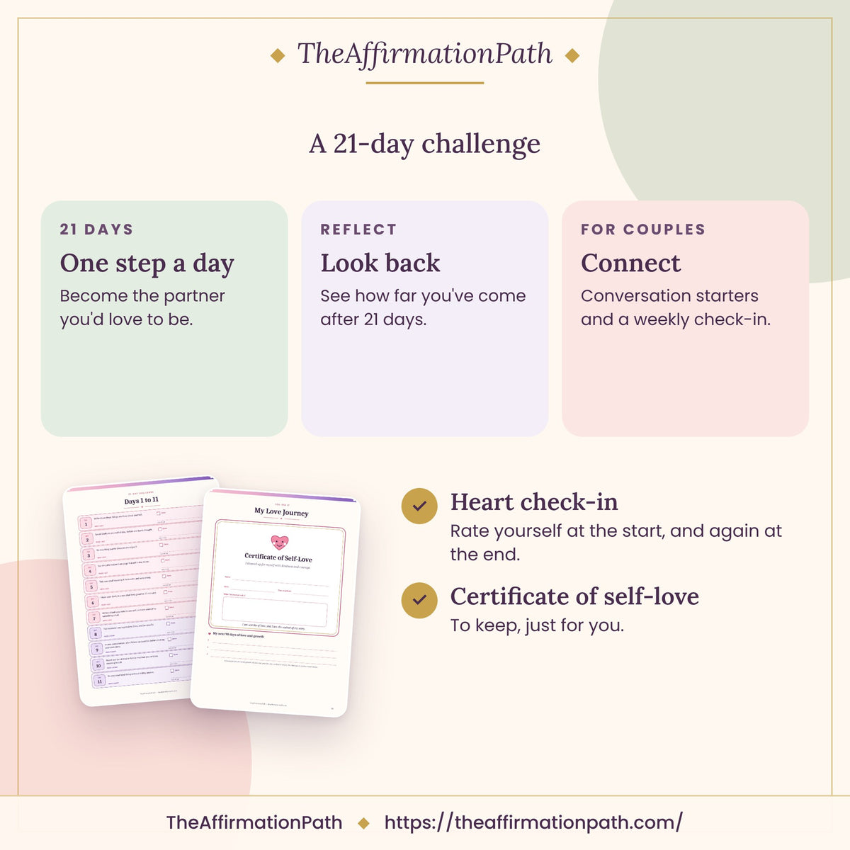 Relationship & Love Manifestation Guide: A 21-day challenge, with sample pages
